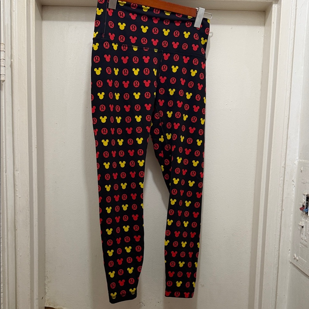 lululemon athletica Kids Black Leggings with Red & Yellow Mickey Print - Picture 2 of 4